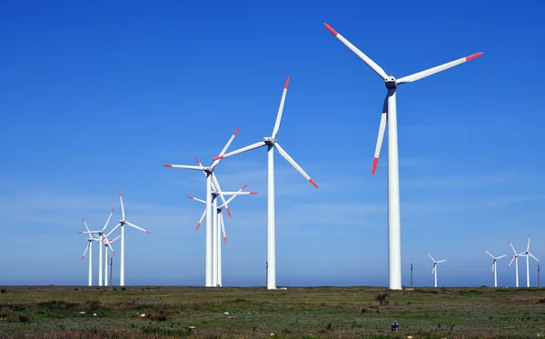 Turbiner vindkraftspark - alternativ energikälla — Stockfoto