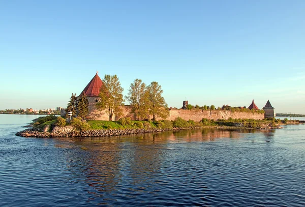 Shlisselburg Fort Oreshek su un tramonto — Foto Stock