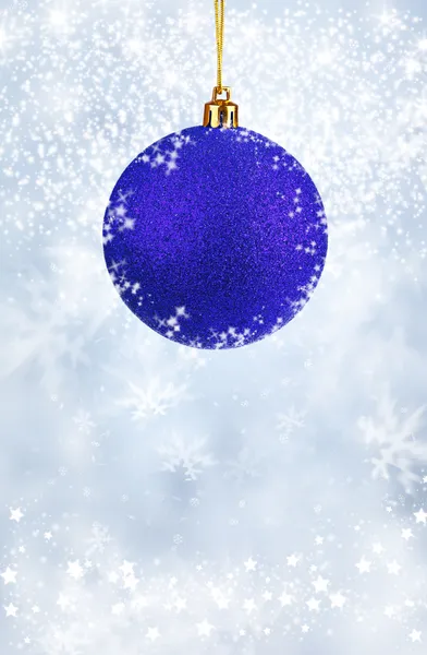 Merry Christmas and Happy New Year background with blue Christmas balls — Stock Photo, Image