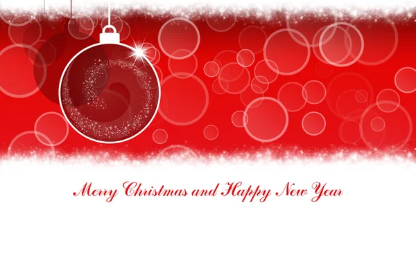 Merry Christmas and Happy New Year red background with Christmas balls — Stock Photo, Image