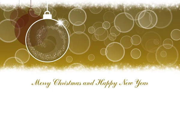 Merry Christmas and Happy New Year gold background with Christmas balls — Stock Photo, Image