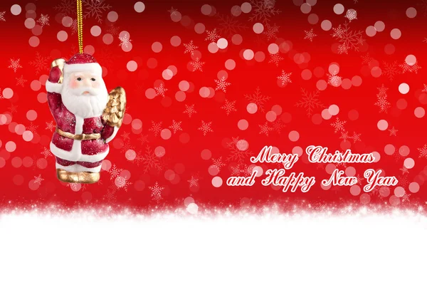 Glædelig jul og Godt Nytår rød baggrund med julen bolde - Stock-foto