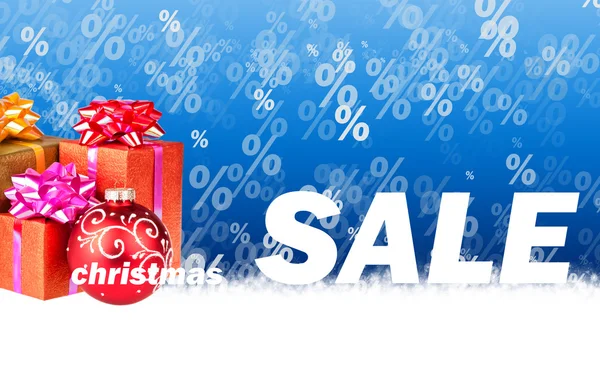 Kerstmis verkoop blauwe achtergrond — Stockfoto