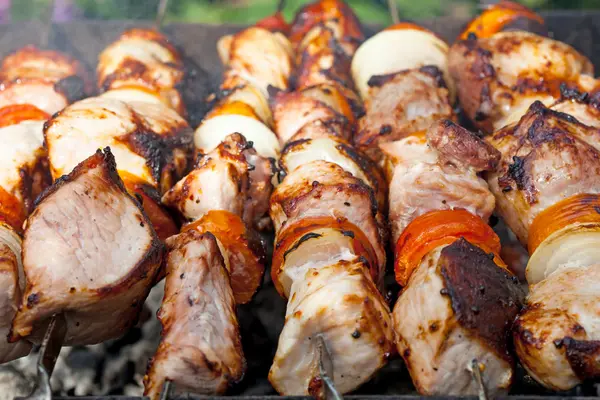 Shish kebab on skewers — Stock Photo, Image