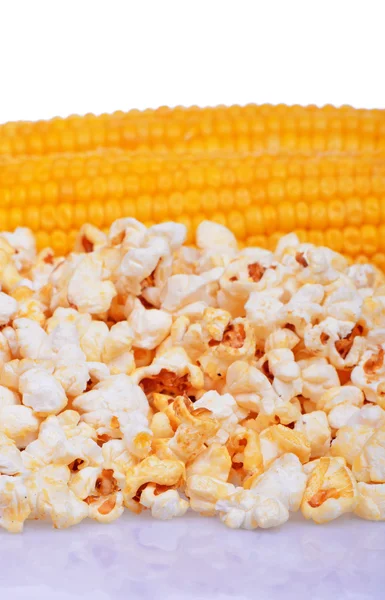 Sweet corn and popcorn — Stock Photo, Image