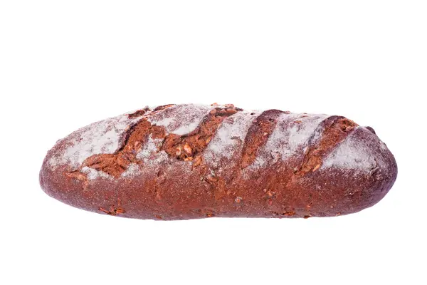 Verse volkoren brood gesneden in de helft geïsoleerd op witte achtergrond — Stockfoto