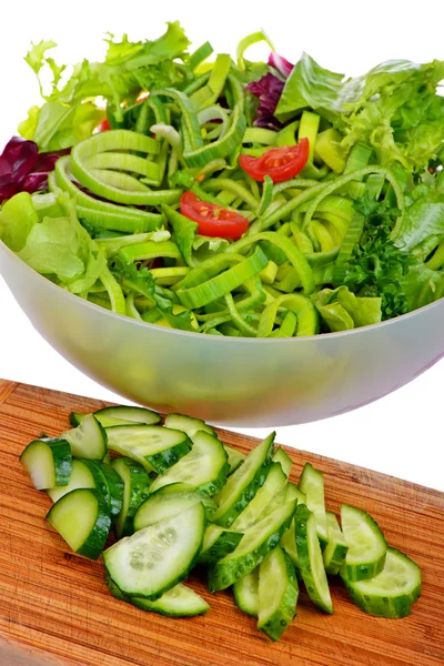 Mezcla de ensaladas con rúcula, frisee, radicchio y lechuga — Foto de Stock