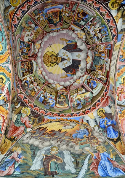 Falfestés a rila kolostor templom. a kolostor a legnagyobb bolgár — Stock Fotó