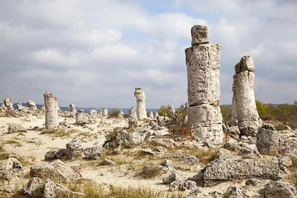 Stone forest near Varna, Bulgaria. Pobiti kamni, rock phenomenon — Stock Photo, Image