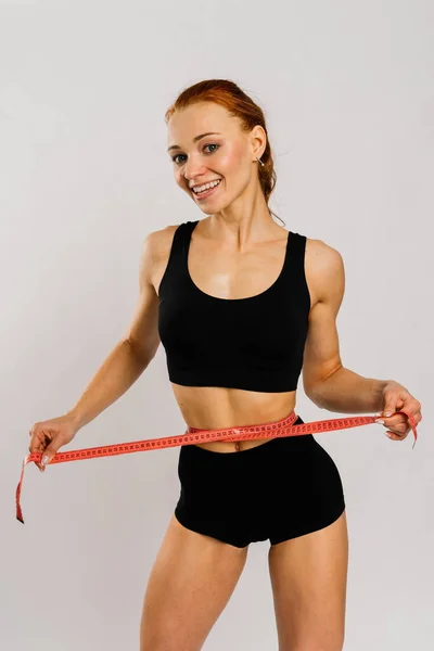 Kvinna Studio Vacker Fitness Sport Kvinnans Kropp Underkläder — Stockfoto