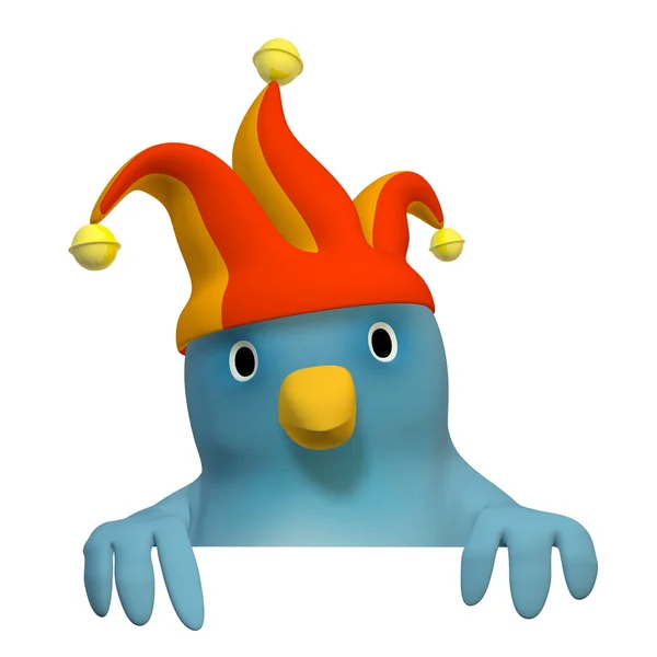 Bluebert with jester 's Cap with an area to fill in your text — стоковое фото