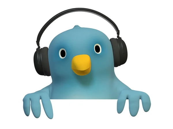 Bluebert con auriculares con un área para rellenar el texto — Foto de Stock