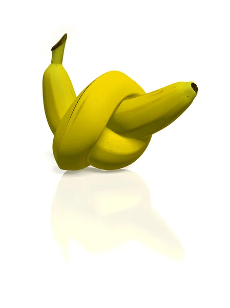 Banane mit Knoten — Stockfoto