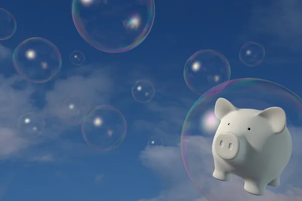 Piggy bank - Flutuando em uma bolha — Fotografia de Stock