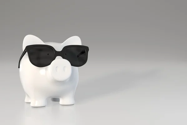 Piggy bank - sunglasses — Stock Photo, Image