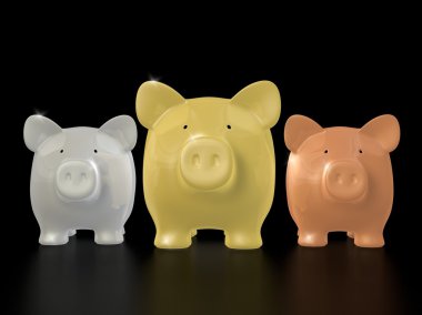 kumbara - altın gümüş Tunç