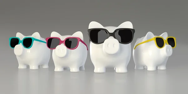 Piggy bank - Big Pig e a gangue dos doces — Fotografia de Stock