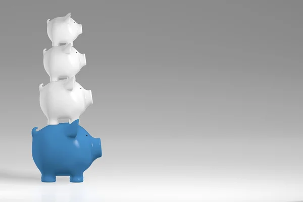 Piggy bank - stack of pigs — Stock Photo, Image