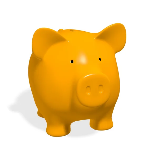 Piggy bank - orange pig on white background — Stock Photo, Image