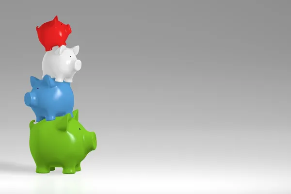 kumbara - renkli domuz düzensiz yığını