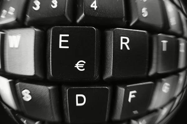 Klávesnice e - euro — Stock fotografie