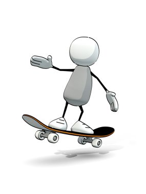 bir kaykay üzerinde kabataslak ufaklık