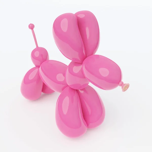 Pink Balloon Dog White Background — Stock Photo, Image