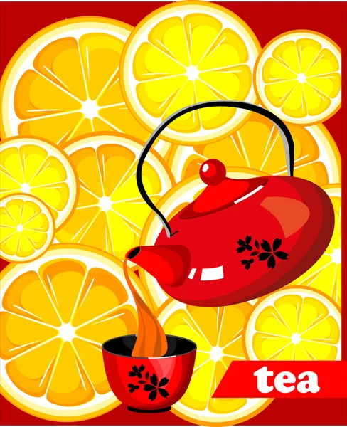 Chá de limão —  Vetores de Stock