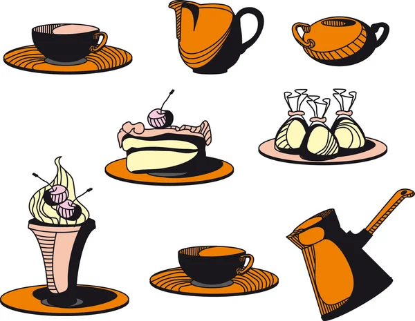 Set de café — Vector de stock