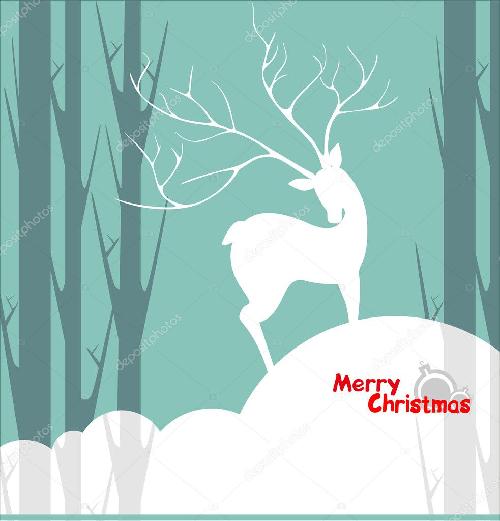 Christmas background deer
