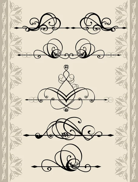 Eléments décoratifs, illustration vectorielle, motif, tourbillon — Image vectorielle