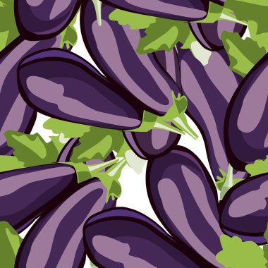 Seamless pattern eggplant clipart