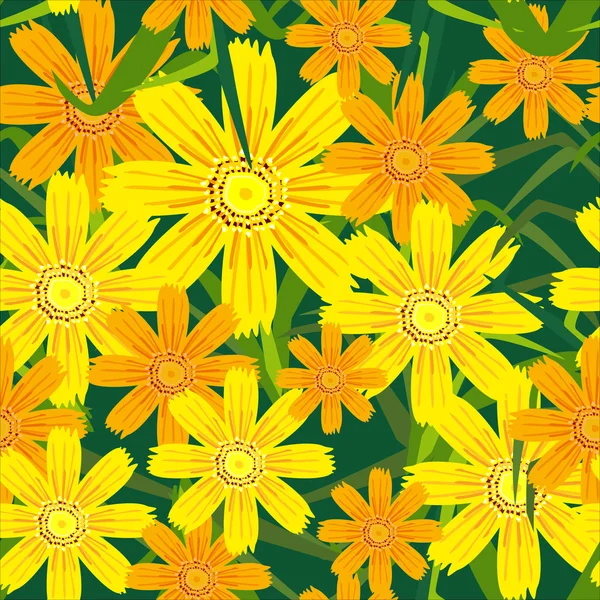 Seamless pattern flowers — Stock Vector