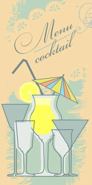 Menù bevande cocktail — Vettoriale Stock