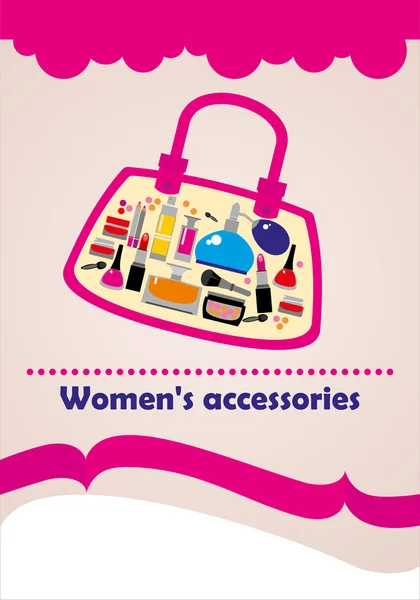 Conjunto de cosméticos acessórios femininos — Fotografia de Stock