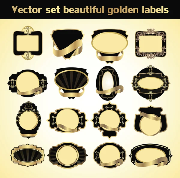 Vektor-Set schöne goldene Etiketten — Stockvektor