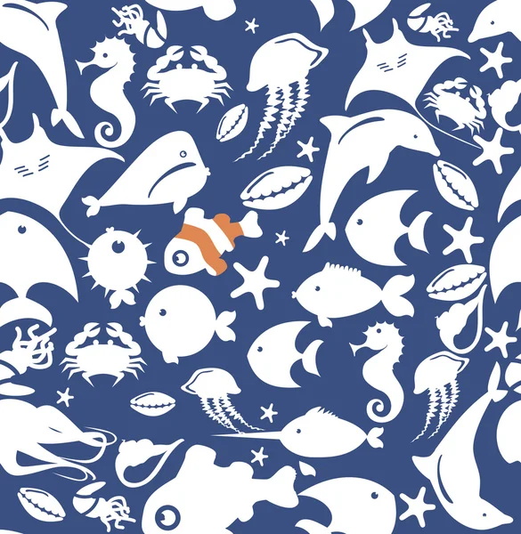 Seamless pattern of fish — Stock Vector