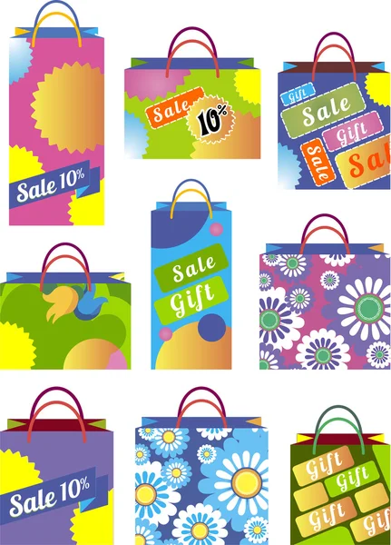 Shopping bags for shopping — Stock Vector