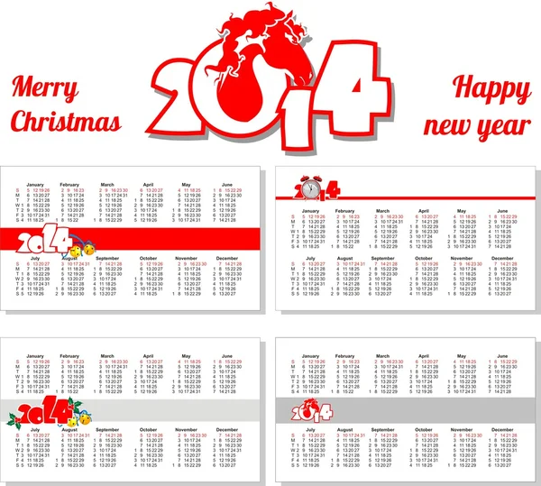 Calendario 2014 — Vector de stock