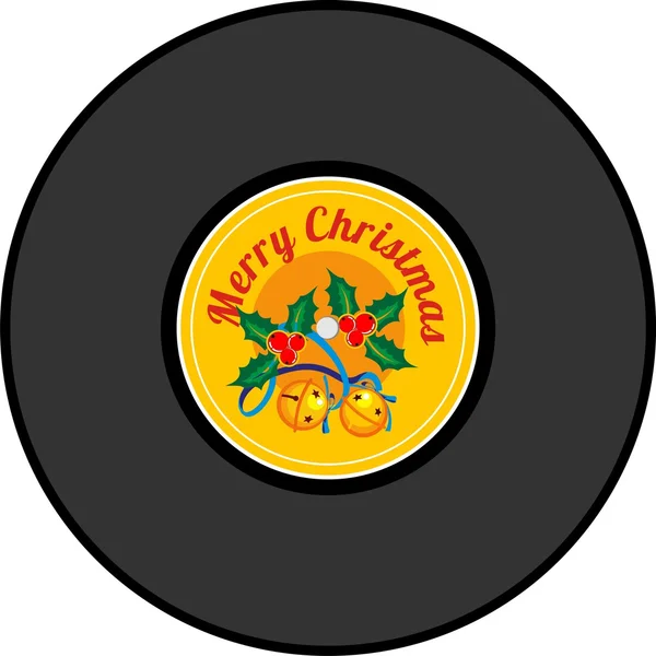 Christmas vinyl record — Stock Vector