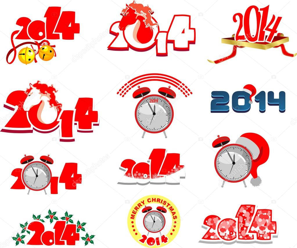 Set of Christmas emblems 2014