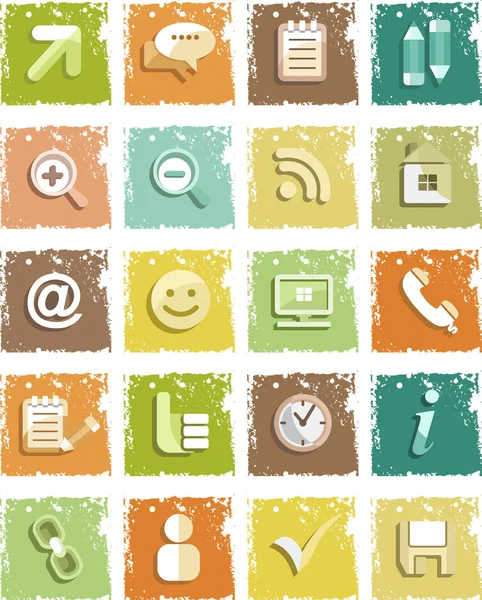 Icons Social Networking Grunge — Stock Vector