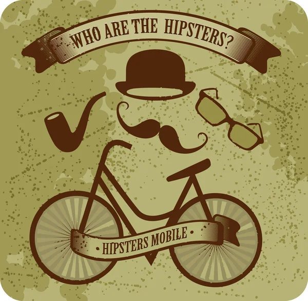 Hipster bicicleta — Vector de stock