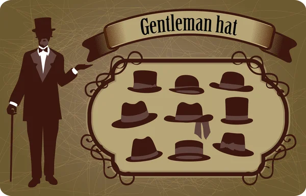 Cappello da gentiluomo — Vettoriale Stock