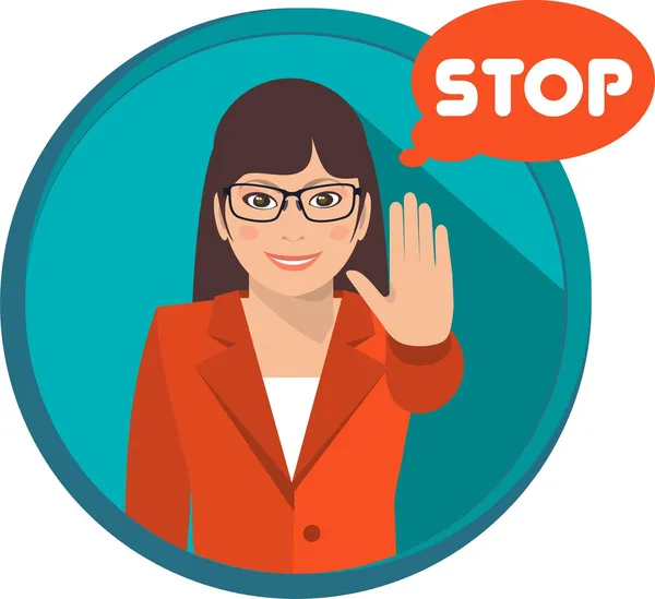 Business woman stop — Stock Vector