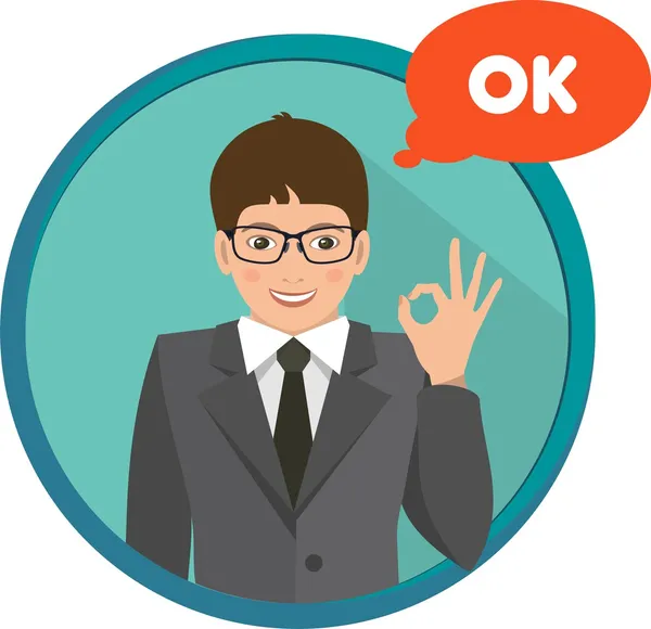 Business man ok — Stock Vector