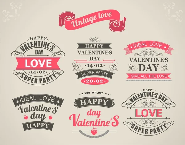 Elementi di design calligrafico San Valentino — Vettoriale Stock