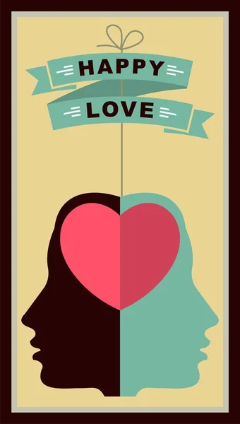 Sevgililer günü retro poster — Stok Vektör