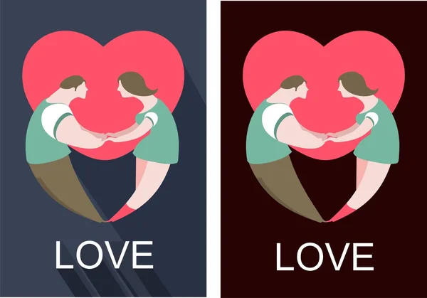 De dag van Valentijnskaarten liefde dansen retro poster — Stockvector