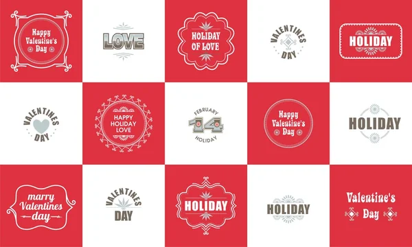 Valentines day labels tags decorative items — Stock Vector